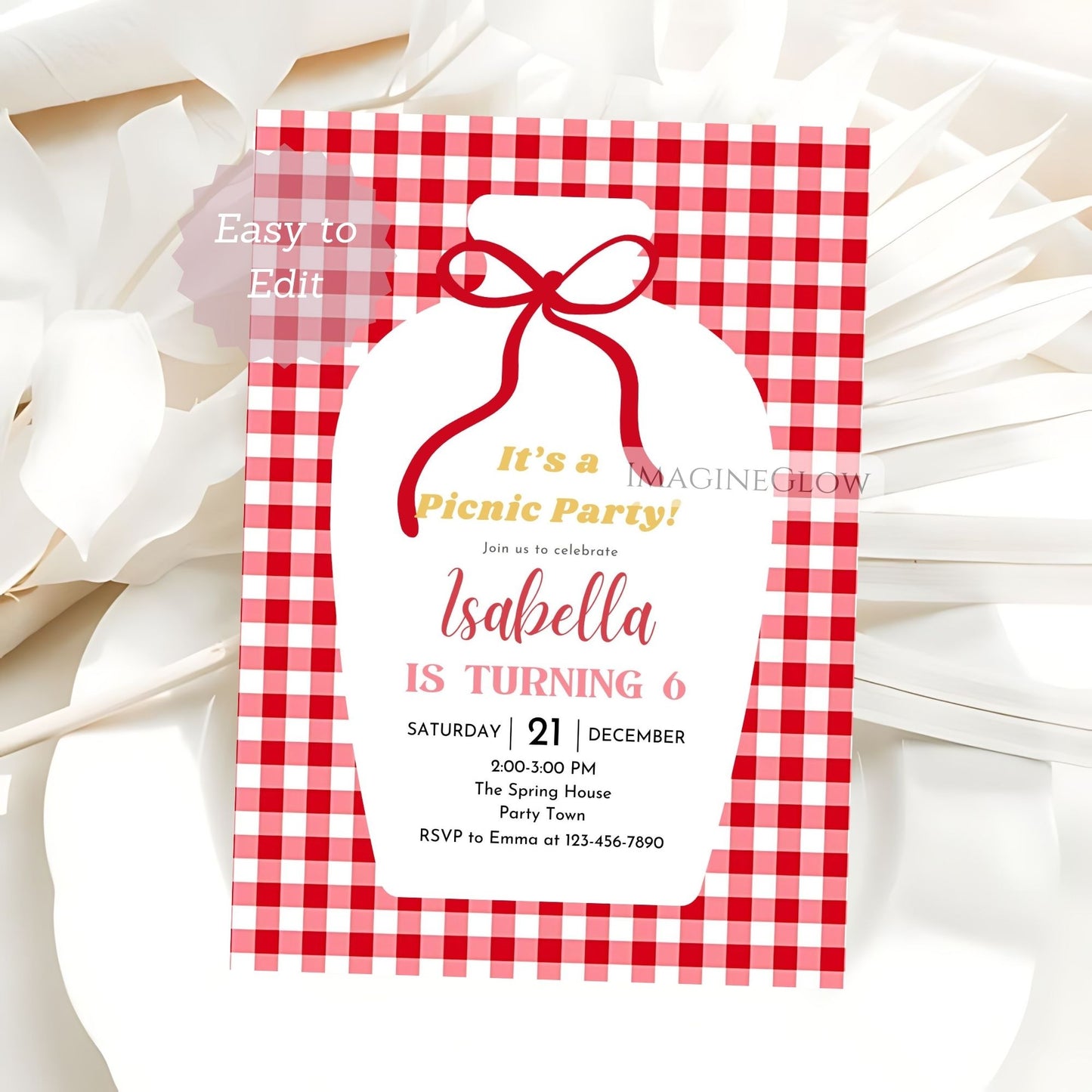 canva red gingham picnic invite
picnic birthday invitation editable in canva
