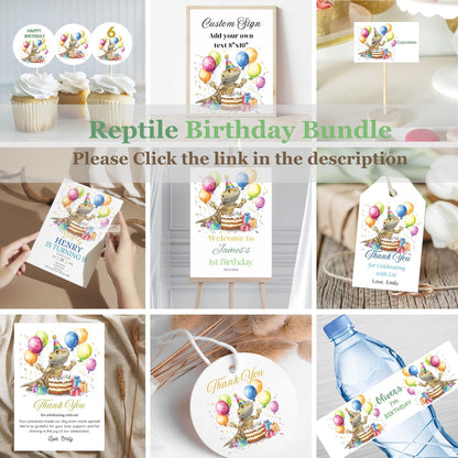 Bearded Dragon Reptiles Birthday Invitation - Lizard Party Invite
