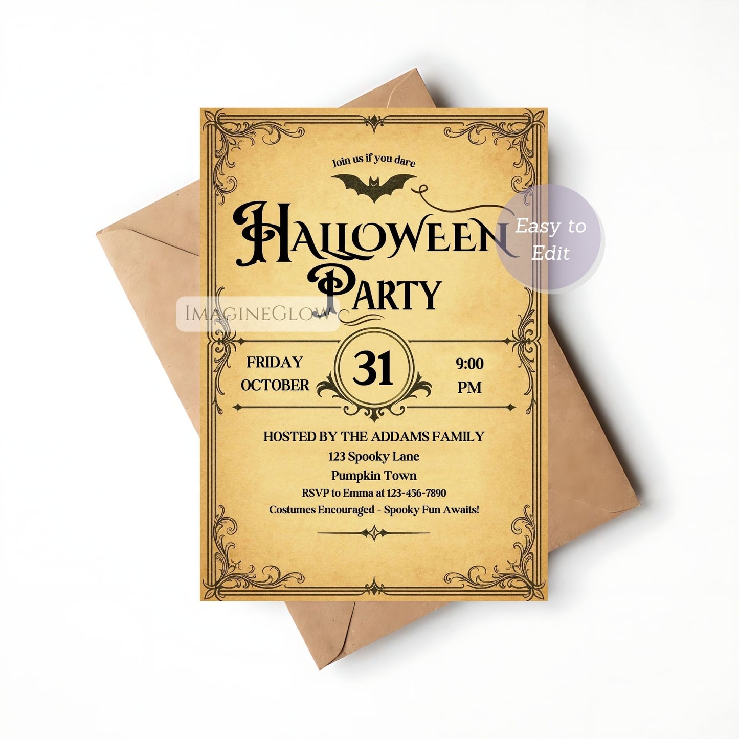 vintage halloween invitation
