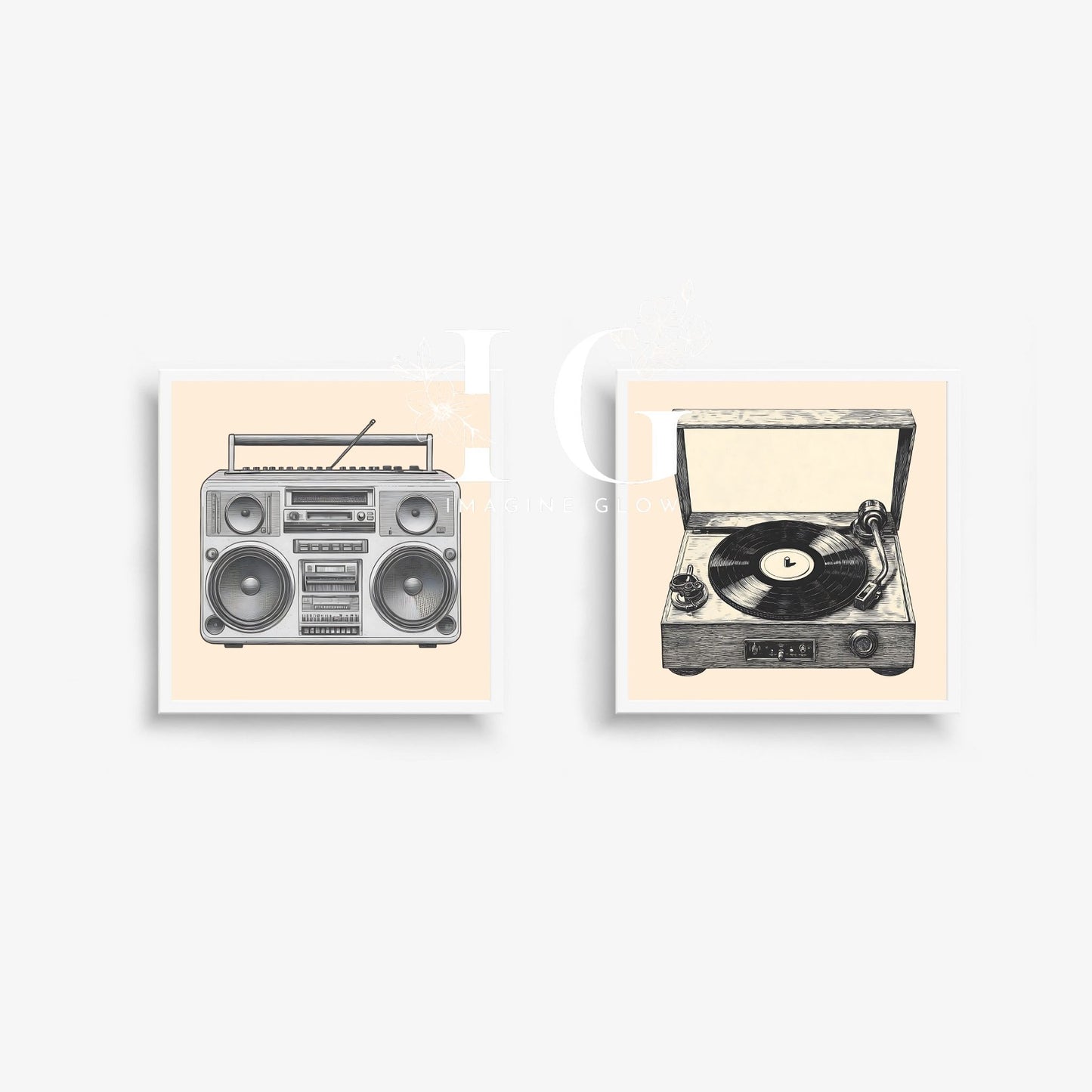 Retro music poster for vintage music studio decor