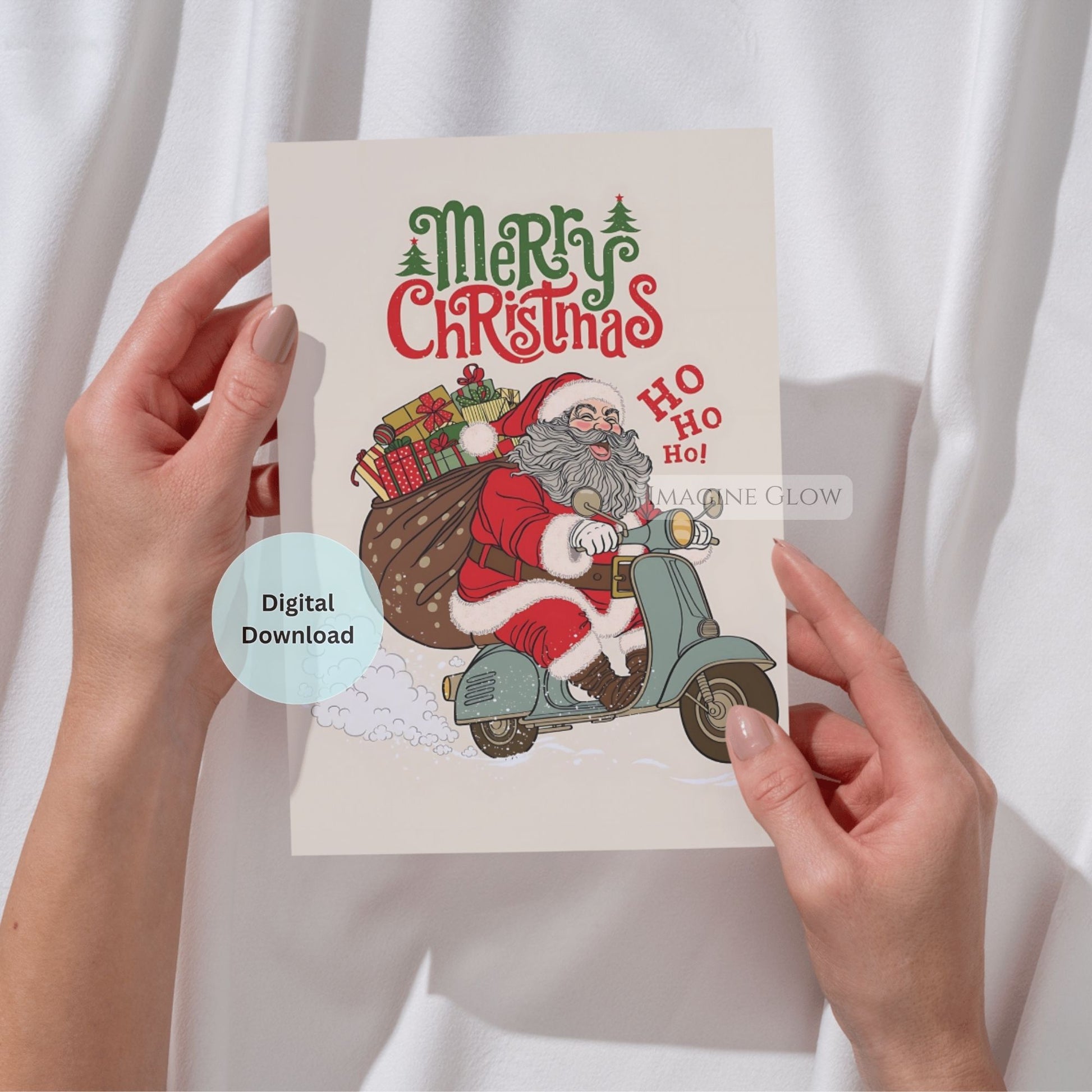 classic santa christmas greeting printable
