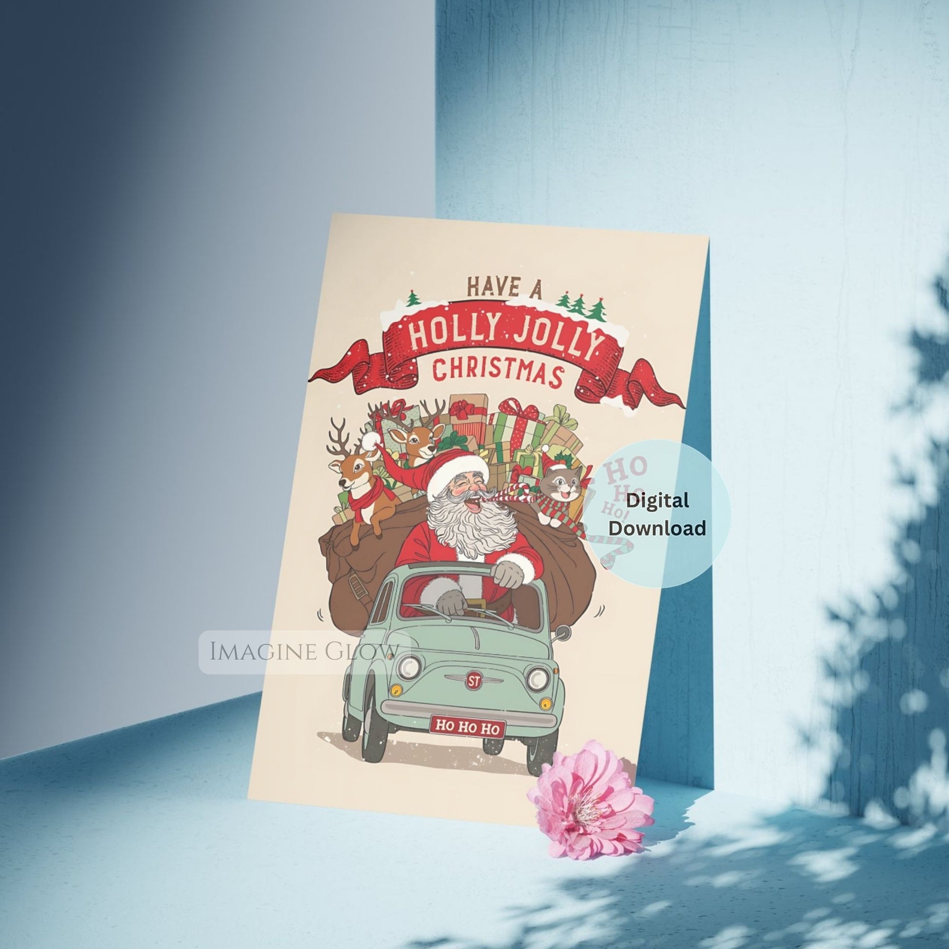 classic santa holiday greeting card