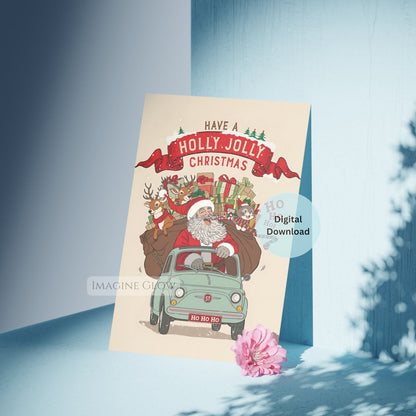 classic santa holiday greeting card
