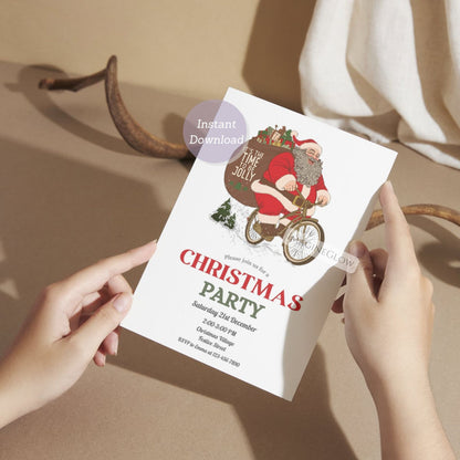 vintage santa christmas celebration card
printable santa holiday invitation design