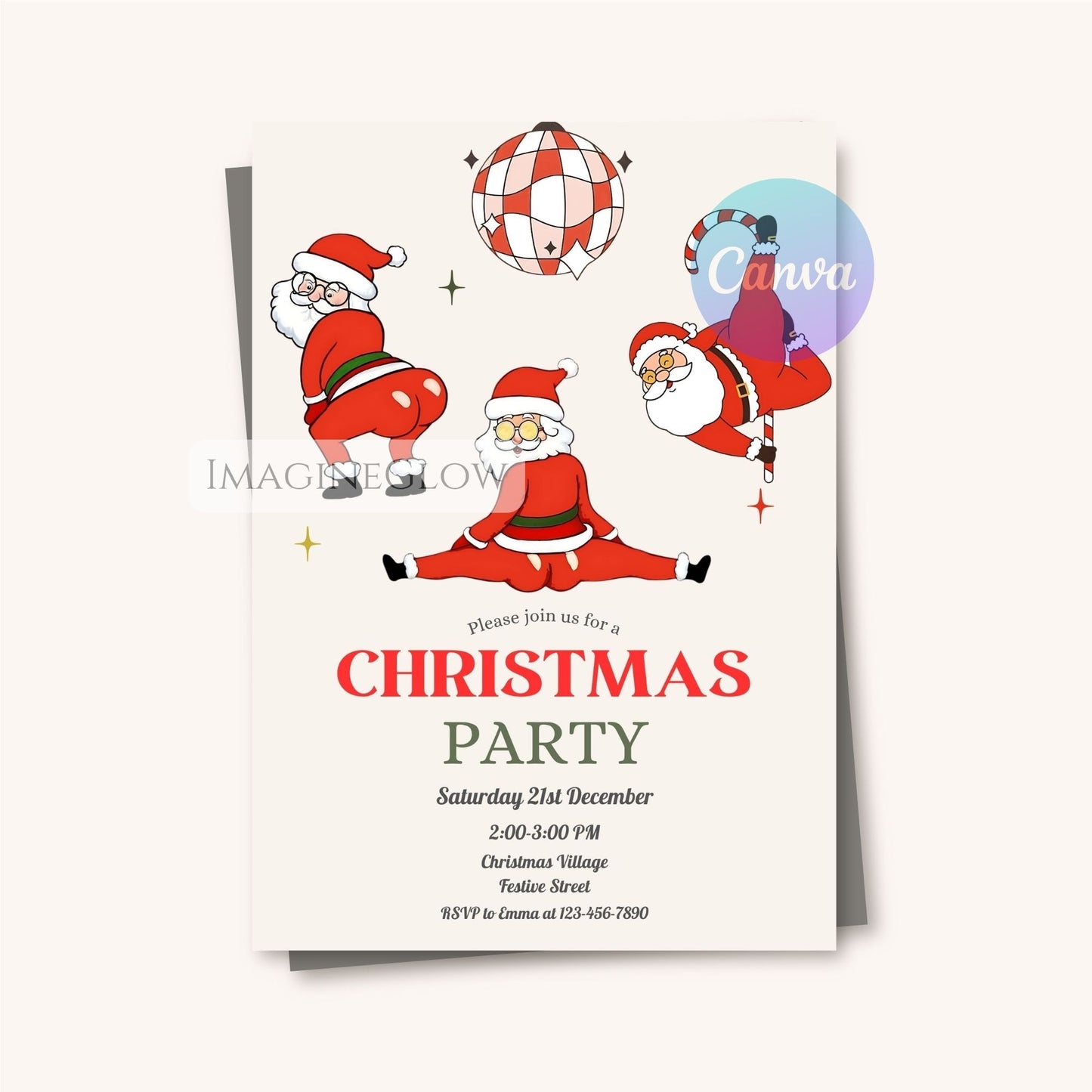 retro christmas party invitation with santa design
