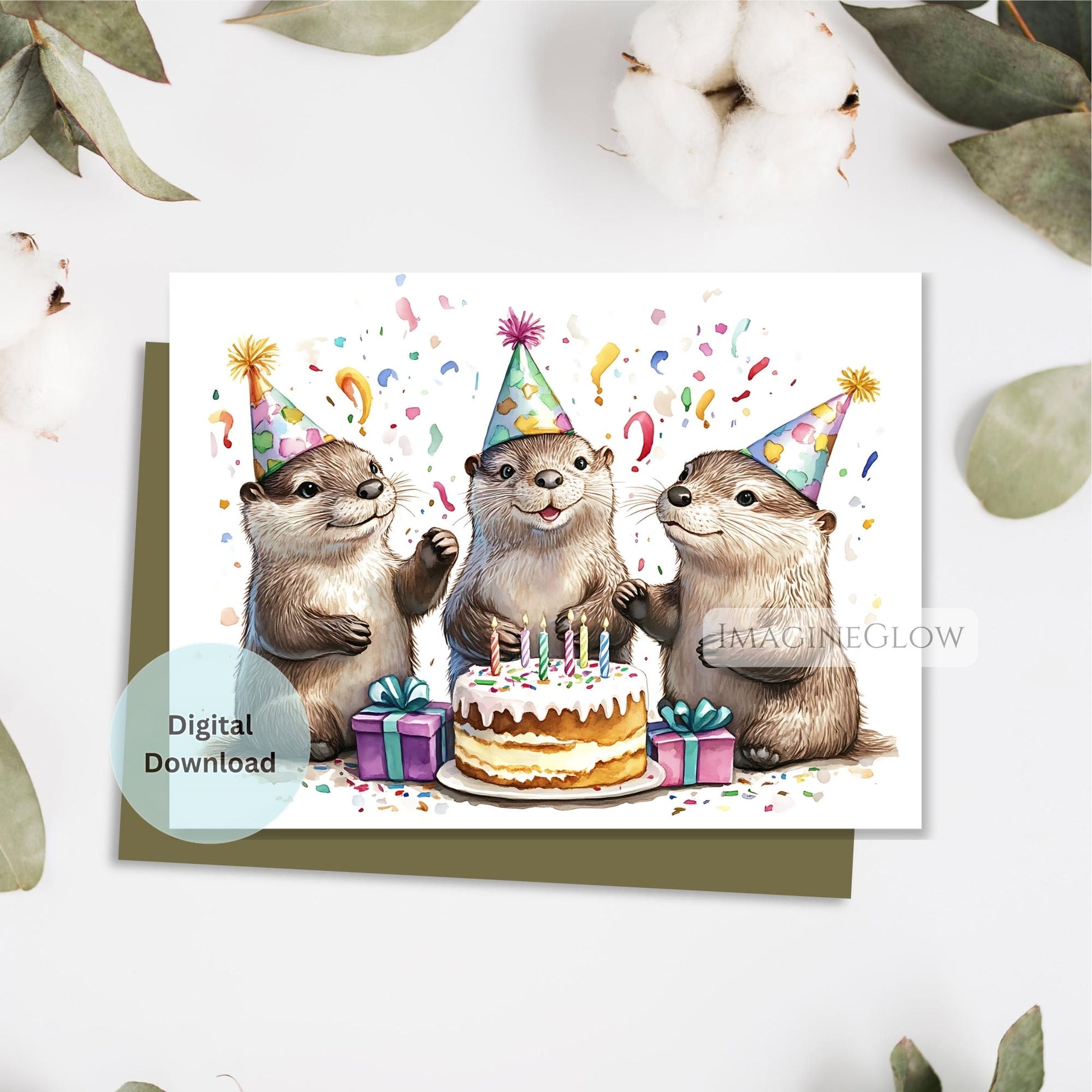 Animal-themed birthday card
Printable otter birthday card
Funny otter birthday card for kids
