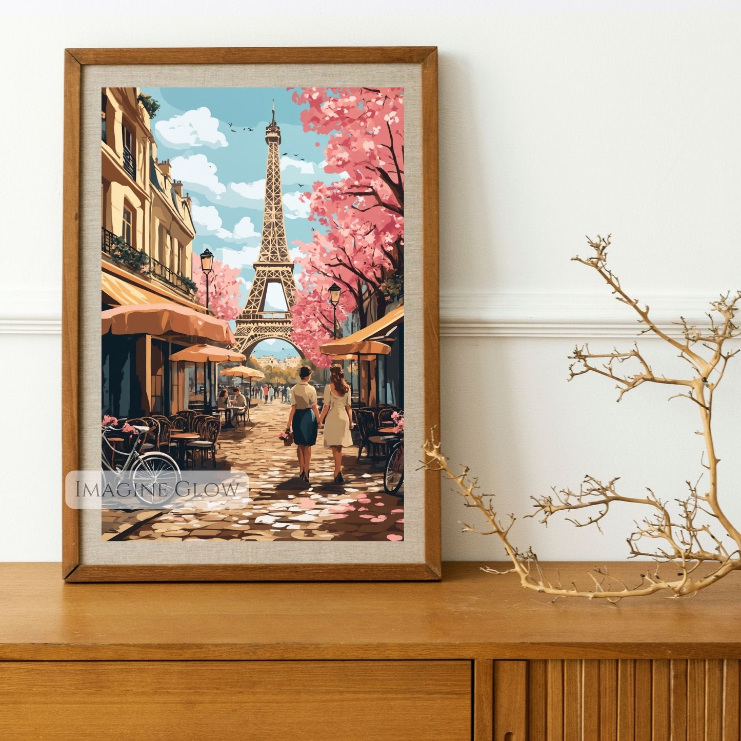 Eiffel Tower surrounded by colorful spring blooms in Paris.
