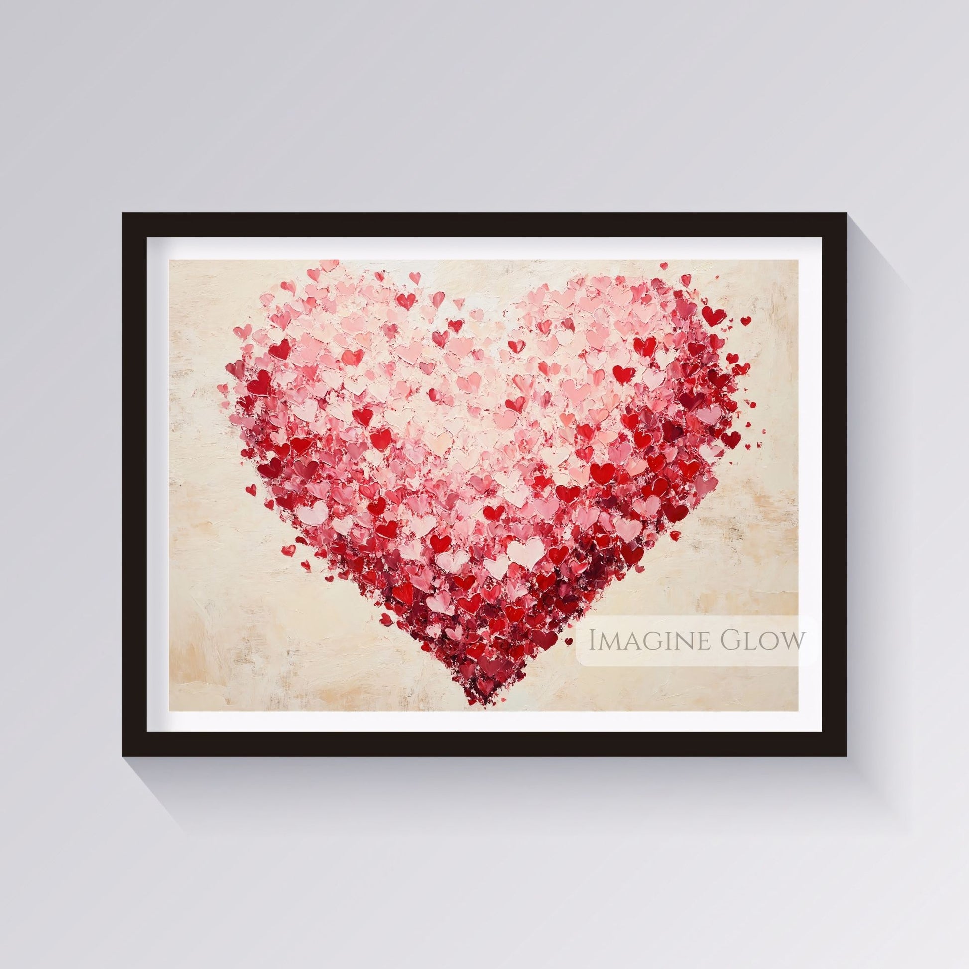 Vintage red heart Valentine’s Day digital artwork