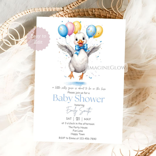 goose baby shower invitation boy rustic baby shower invitation with goose
countryside baby shower invite for boy
