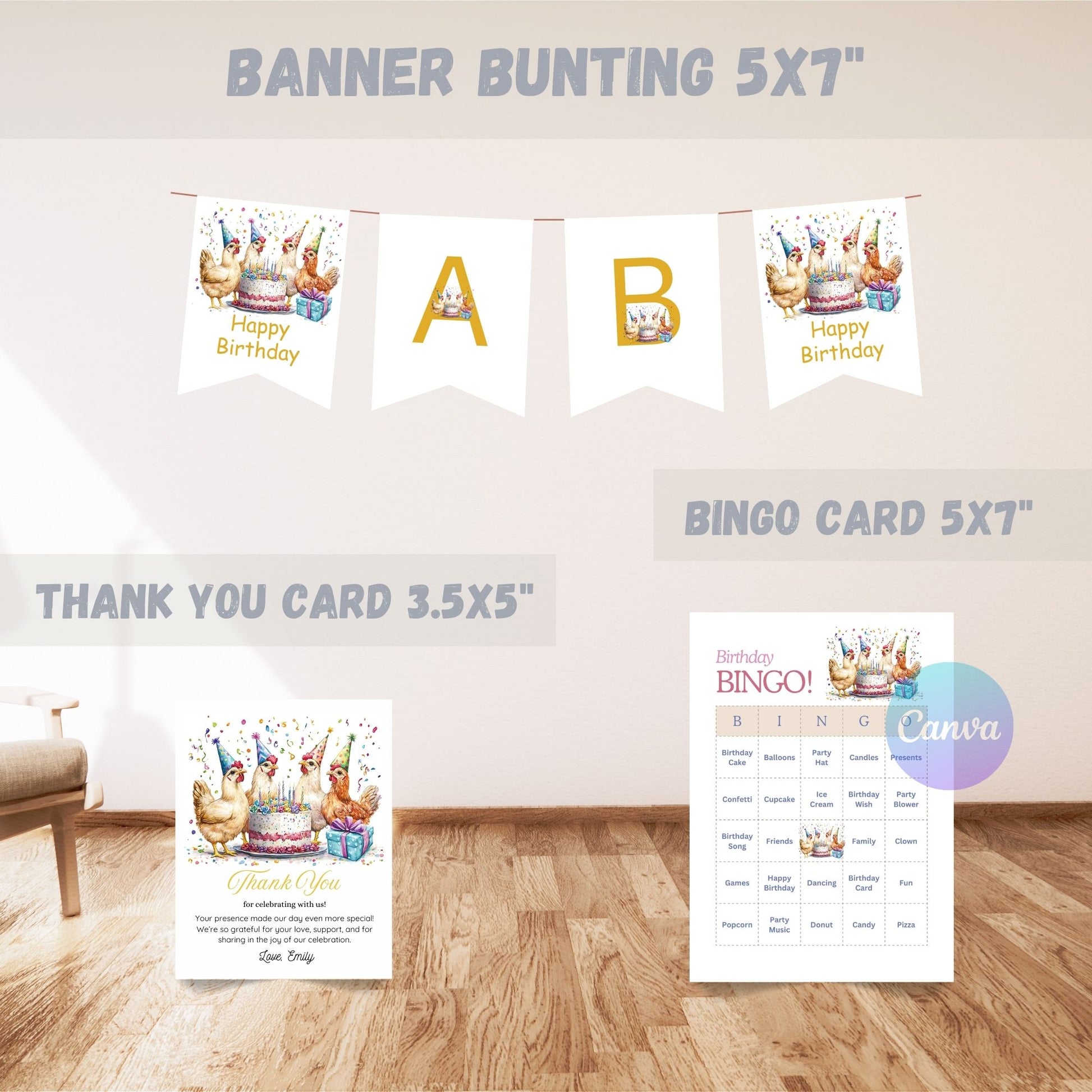 Rustic farm animal birthday party bundle
