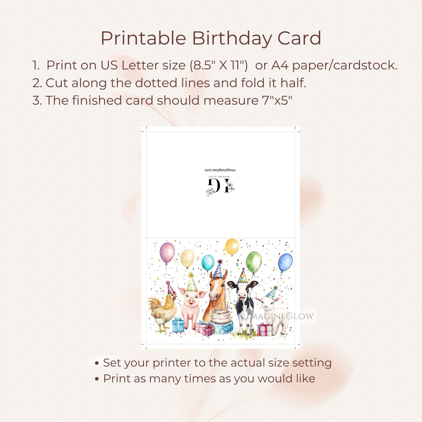 Adorable farm animals birthday card digital download
Unique barnyard birthday card with illustration
Rustic farm animal birthday greeting card
Colorful farm animals birthday card for all ages
Printable barnyard animal birthday card
