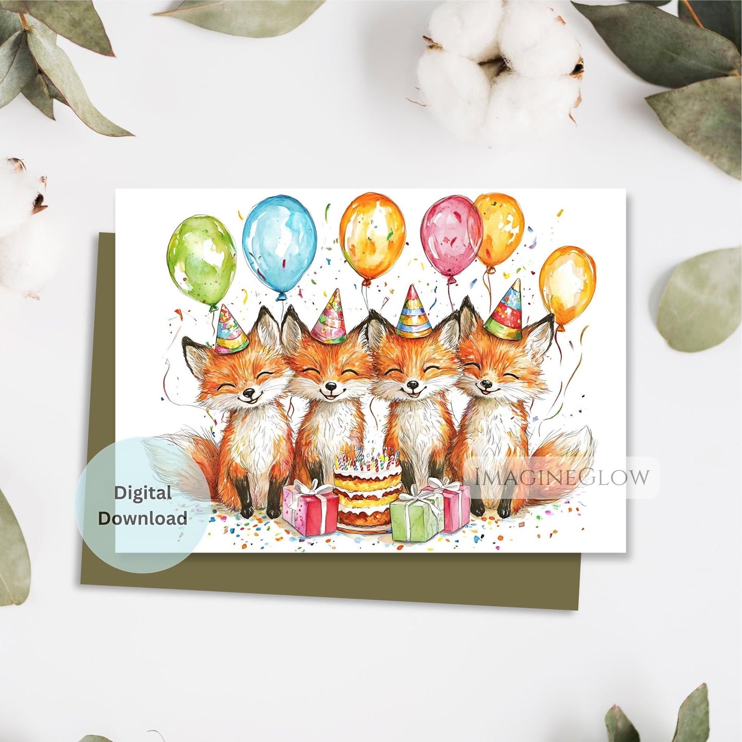 rustic fox birthday greeting
printable fox birthday card
digital fox greeting card
forest animal fox birthday card
