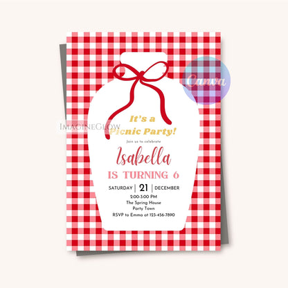 editable canva gingham birthday invite
outdoor picnic party invitation canva
