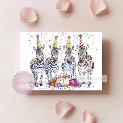 safari animal birthday card
black and white zebra birthday card
digital zebra birthday card
wild animal birthday card
