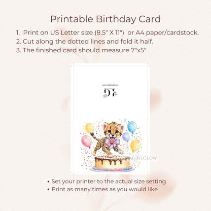 Digital wild cat birthday card
Cheetah card for jungle party
Cute cheetah birthday greeting
Cheetah birthday printable for children
