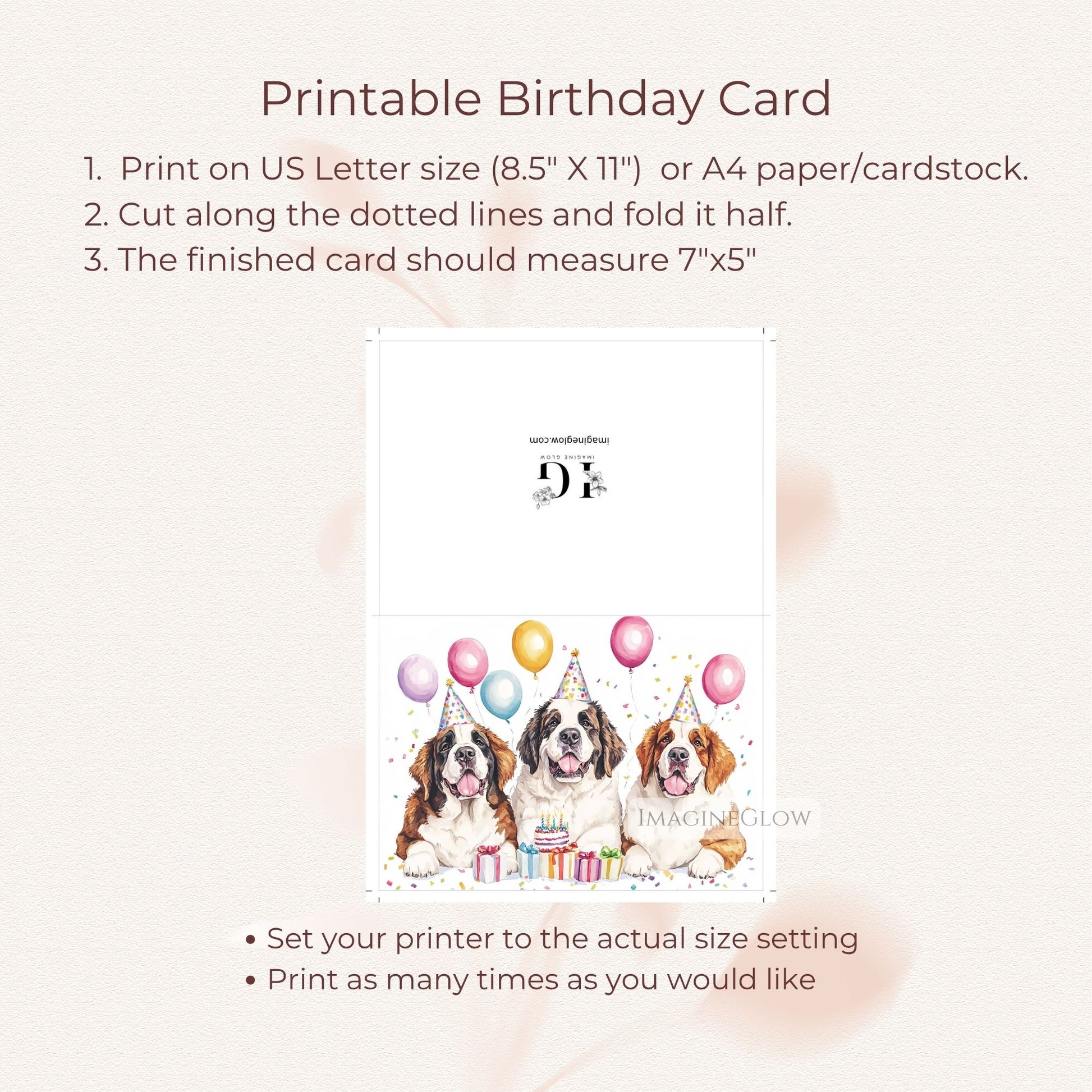 big dog breed birthday card
saint bernard puppy card
