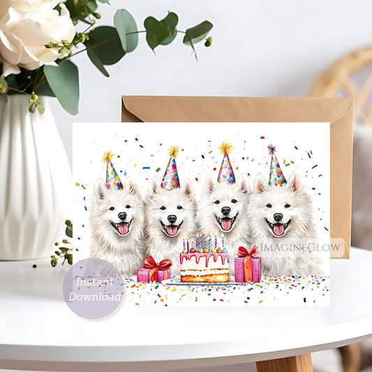 samoyed birthday card
cute samoyed greeting card
