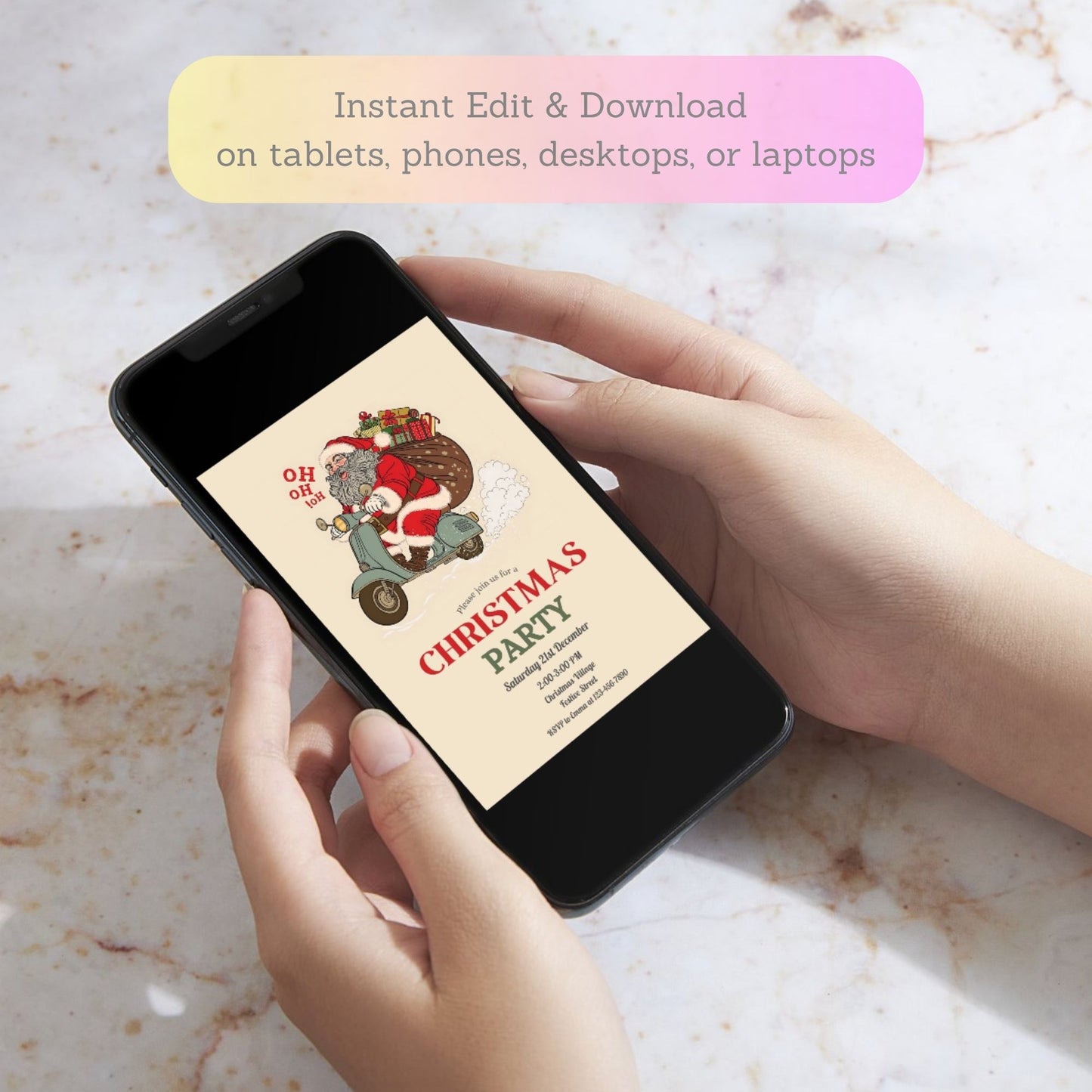 vintage christmas invitation with santa design
