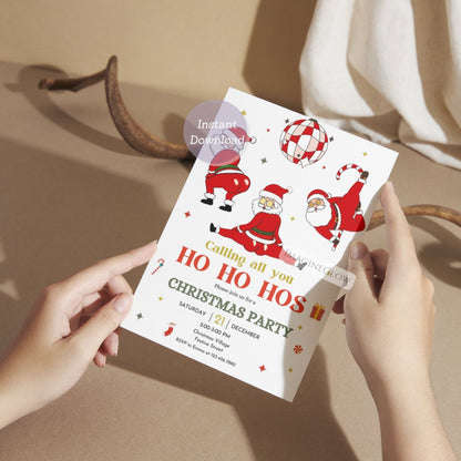 santa claus christmas invitation printable design

