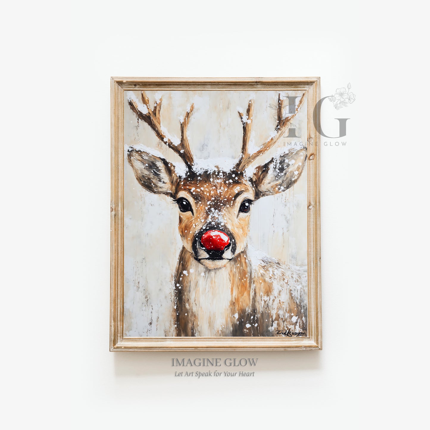 Festive reindeer with red nose for creating a joyful holiday atmosphere