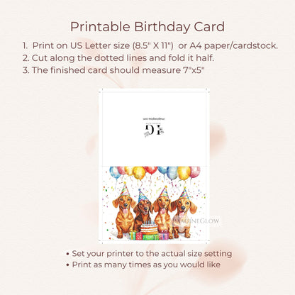 dog birthday card digital download
adorable dachshund greeting card