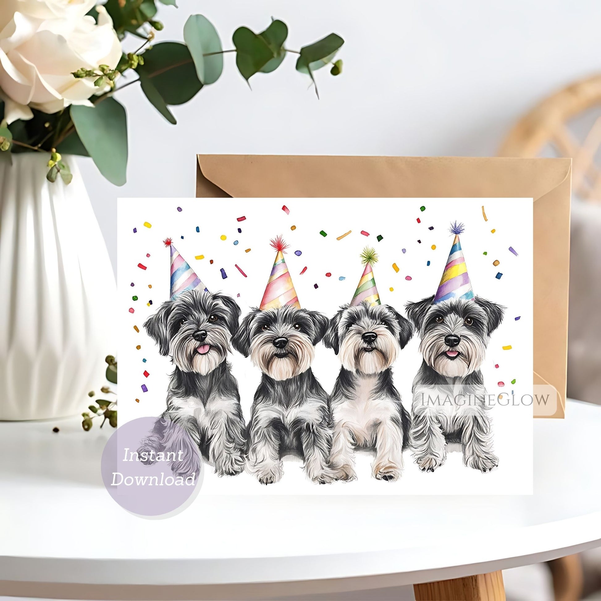 schnauzer dog birthday card
printable schnauzer puppy greeting card
