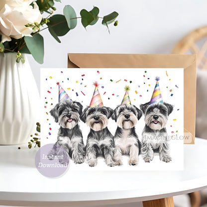 schnauzer dog birthday card
printable schnauzer puppy greeting card
