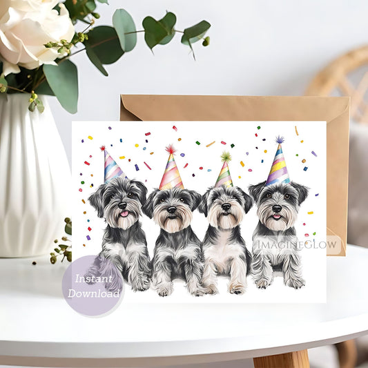 schnauzer dog birthday card
printable schnauzer puppy greeting card
