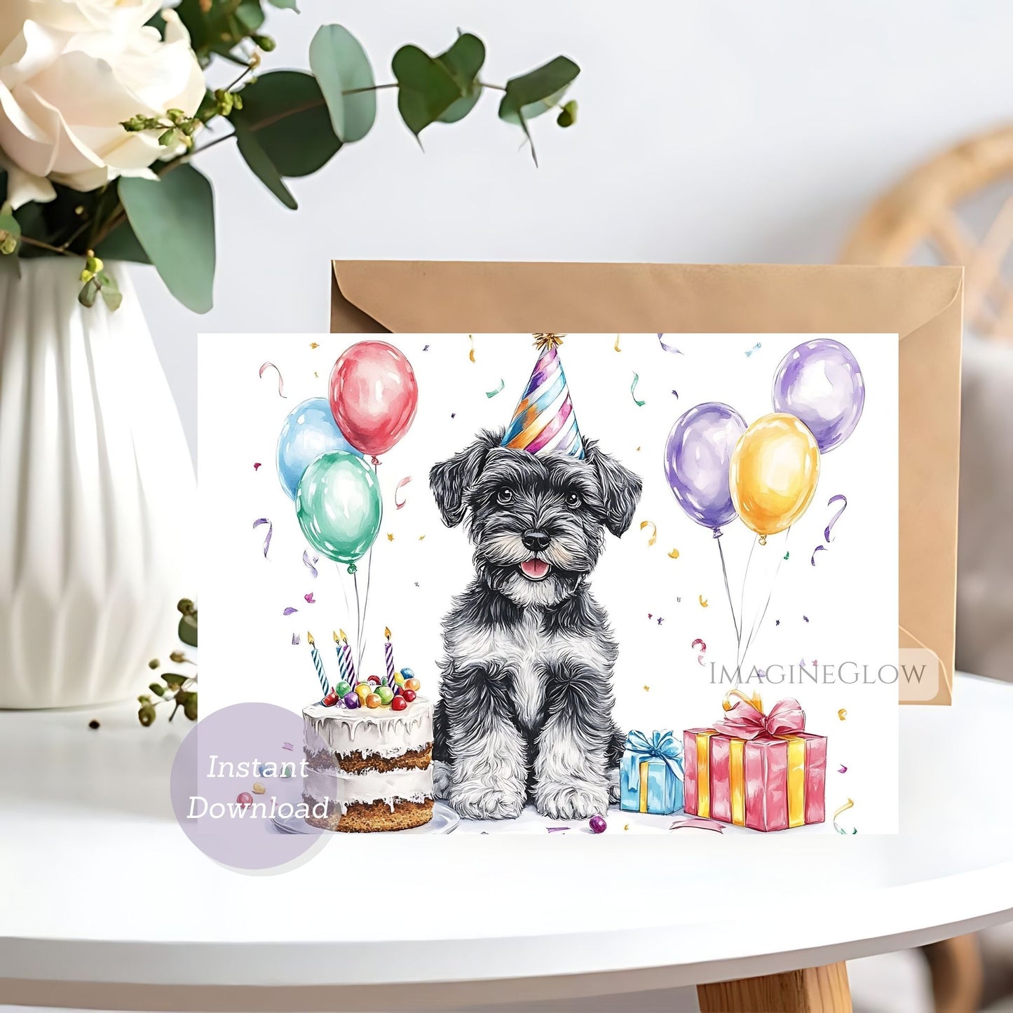 schnauzer birthday card

