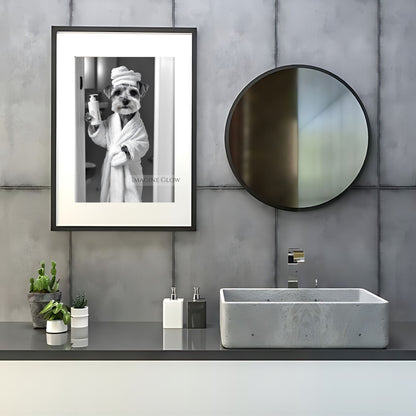 Schnauzer bathroom wall art, perfect for dog lovers
