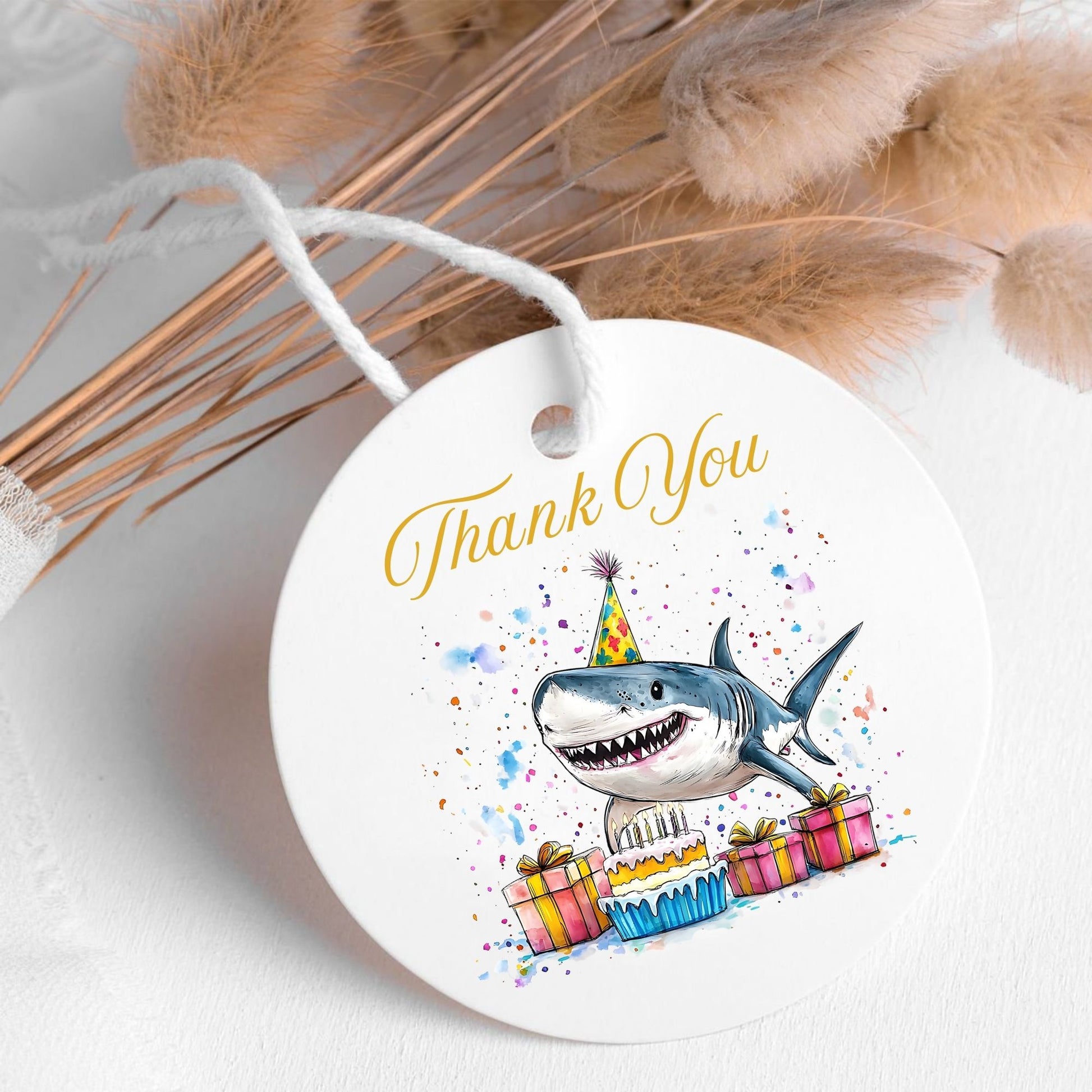 Shark themed party supplies digital