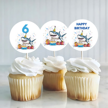 shark cupcake toppers ocean animal birthday party decor
printable shark cupcake toppers for kids party