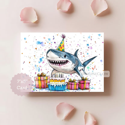 shark party card for kids
cute shark birthday card
digital sea animal birthday card
shark themed card for boys
