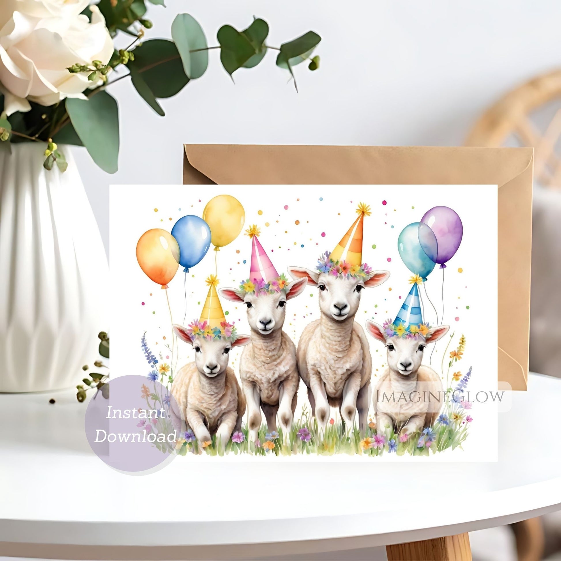floral birthday card sheep
kids birthday card sheep
animal birthday greeting card
blank inside birthday card

