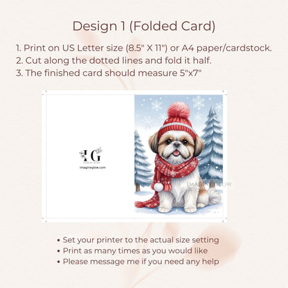 shih tzu christmas card winter theme
holiday shih tzu christmas greeting card
