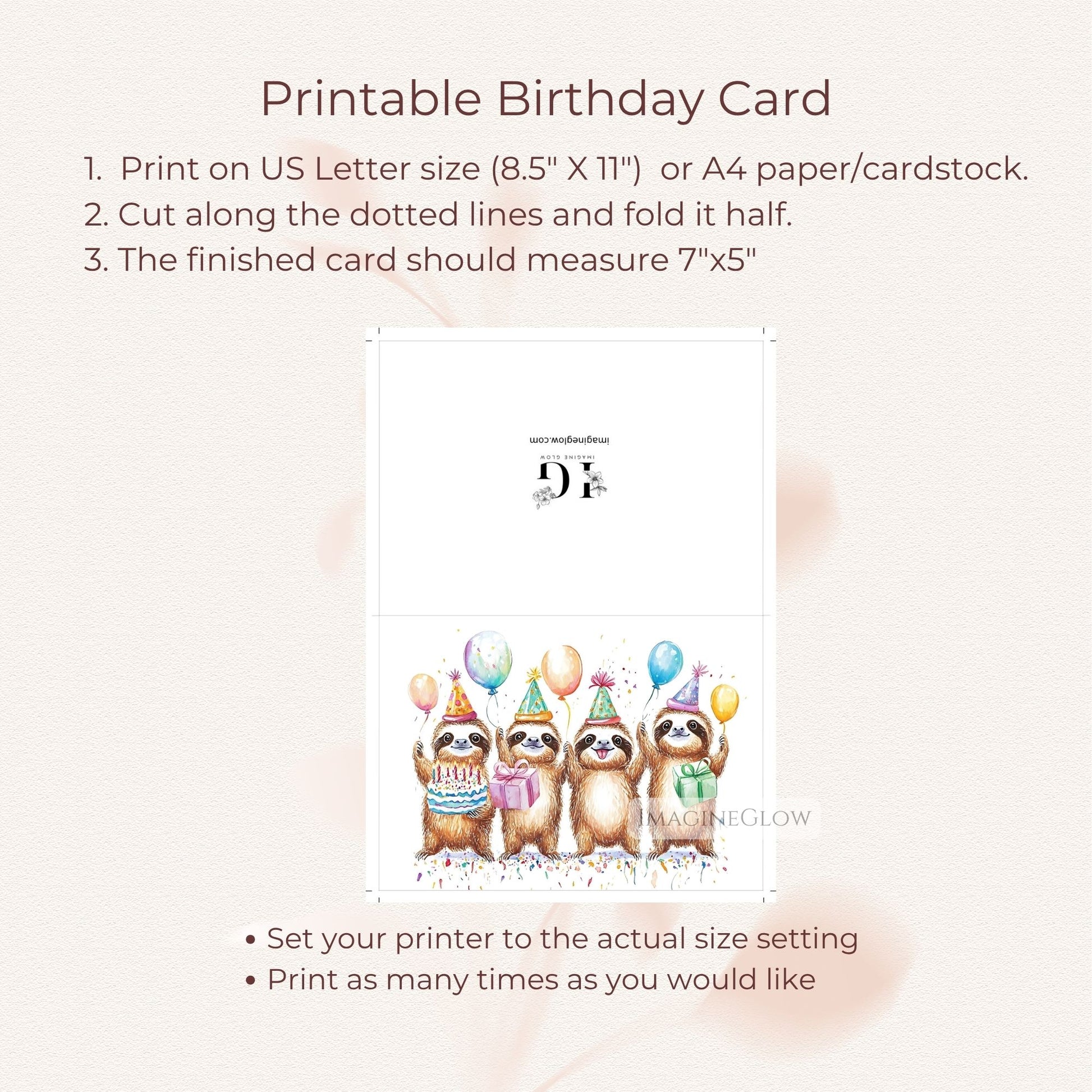slow animal birthday card
digital sloth birthday card
sloth birthday card for kids