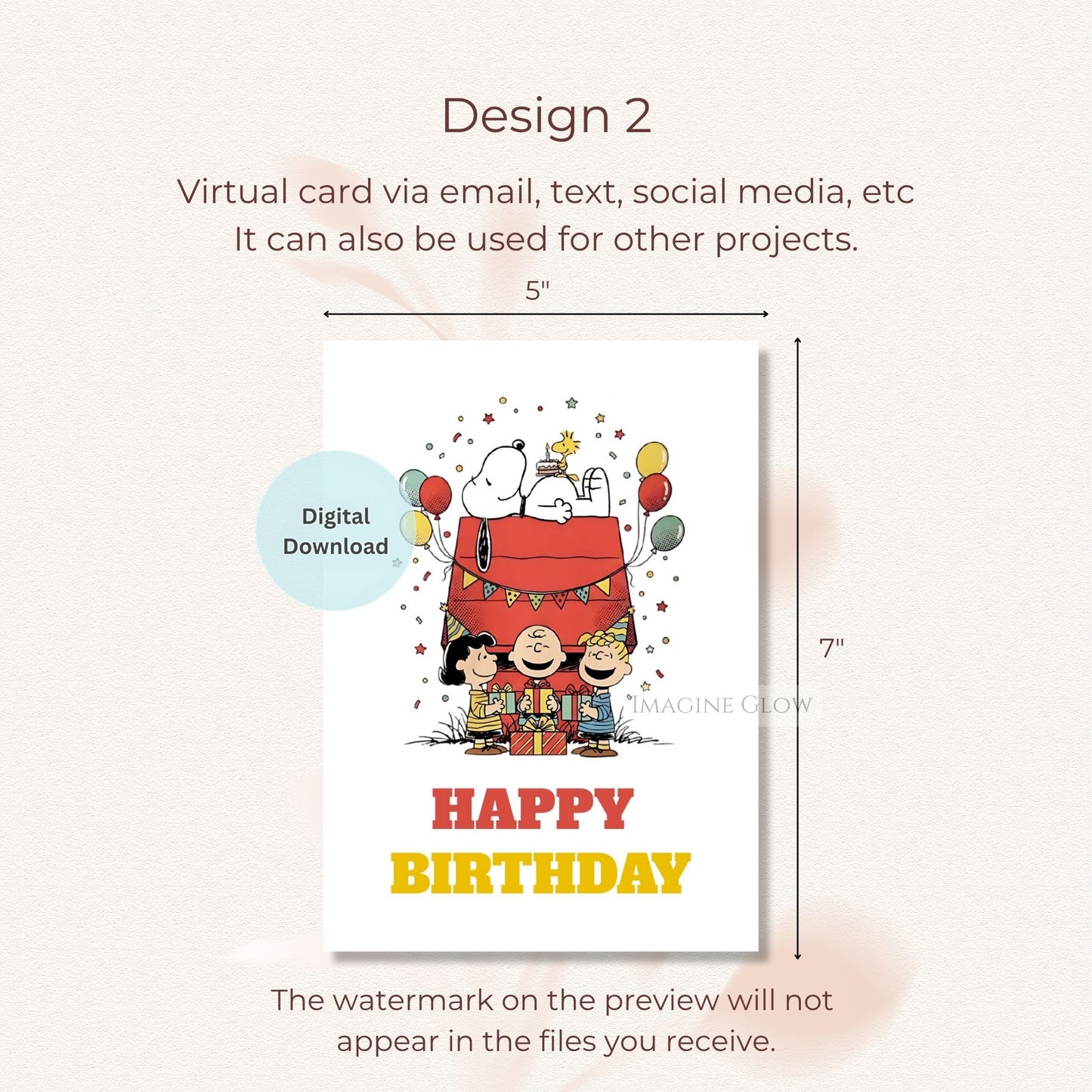 printable snoopy fan birthday card
