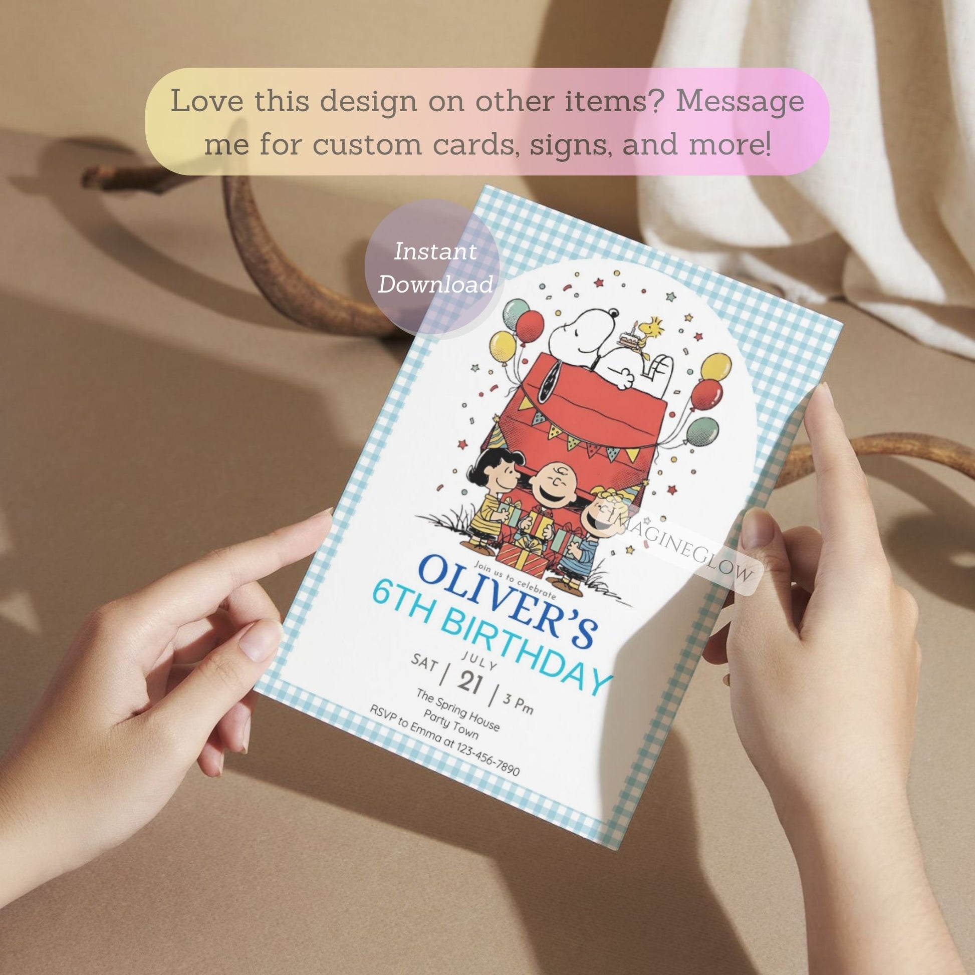 snoopy dog birthday invitation
