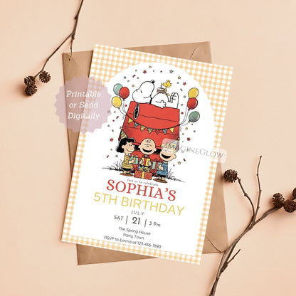 snoopy birthday invitation
