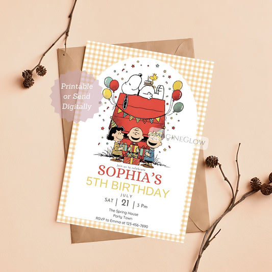 snoopy birthday invitation
