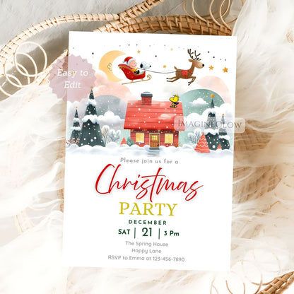 cute snoopy peanuts holiday invite