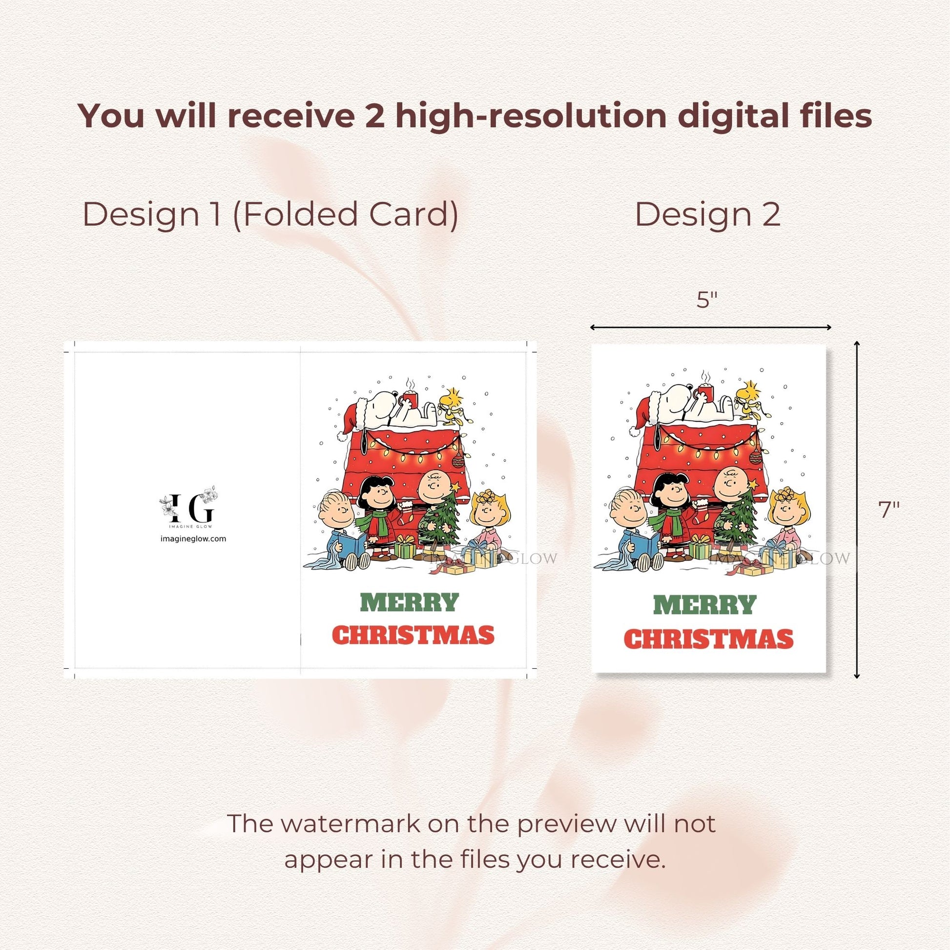 kids snoopy christmas folded card
