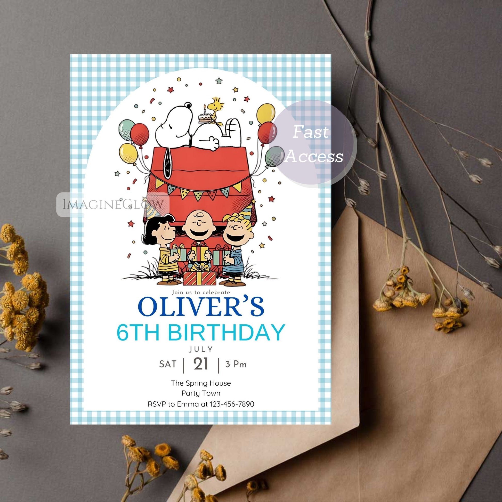 snoopy birthday invitation
