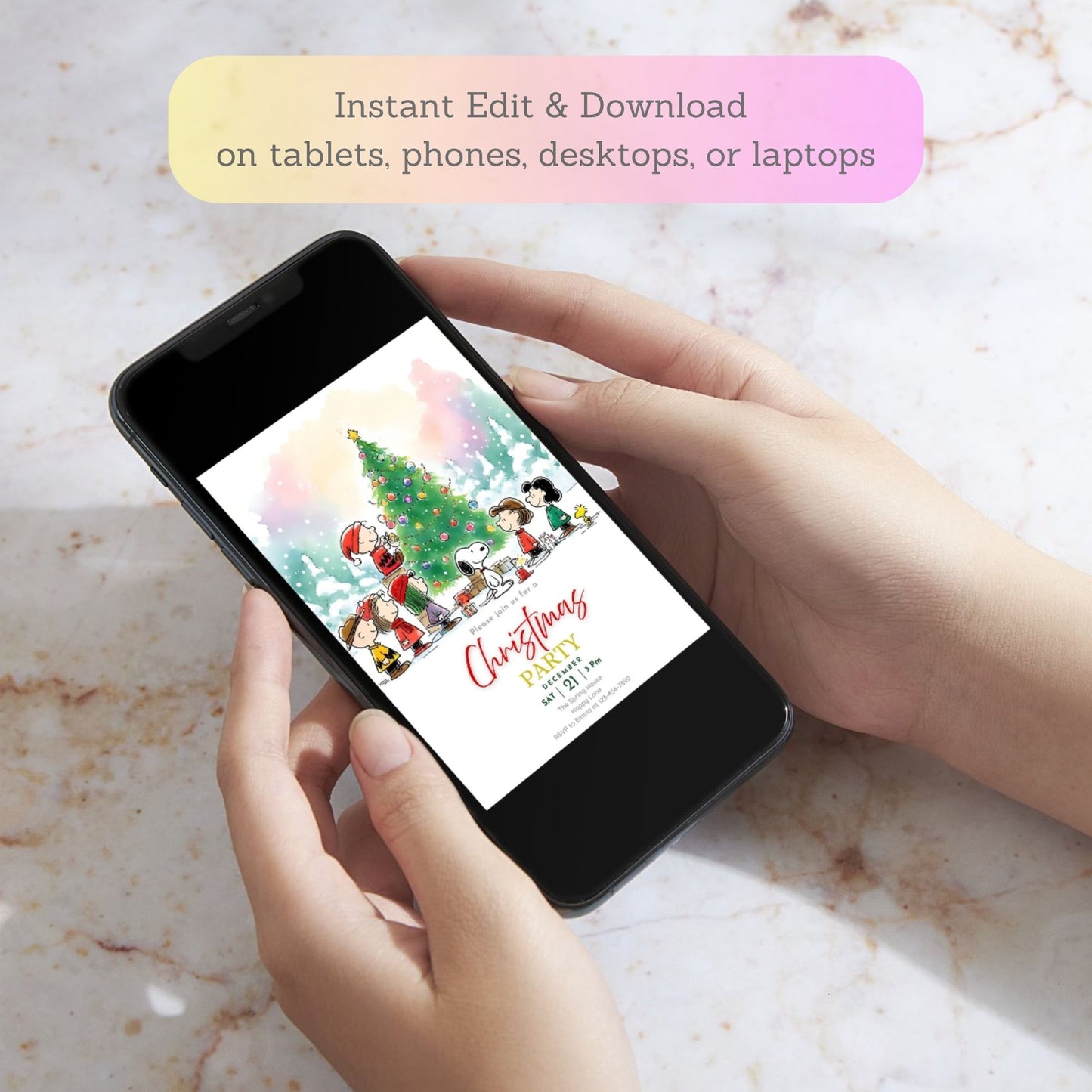 digital snoopy christmas invite
