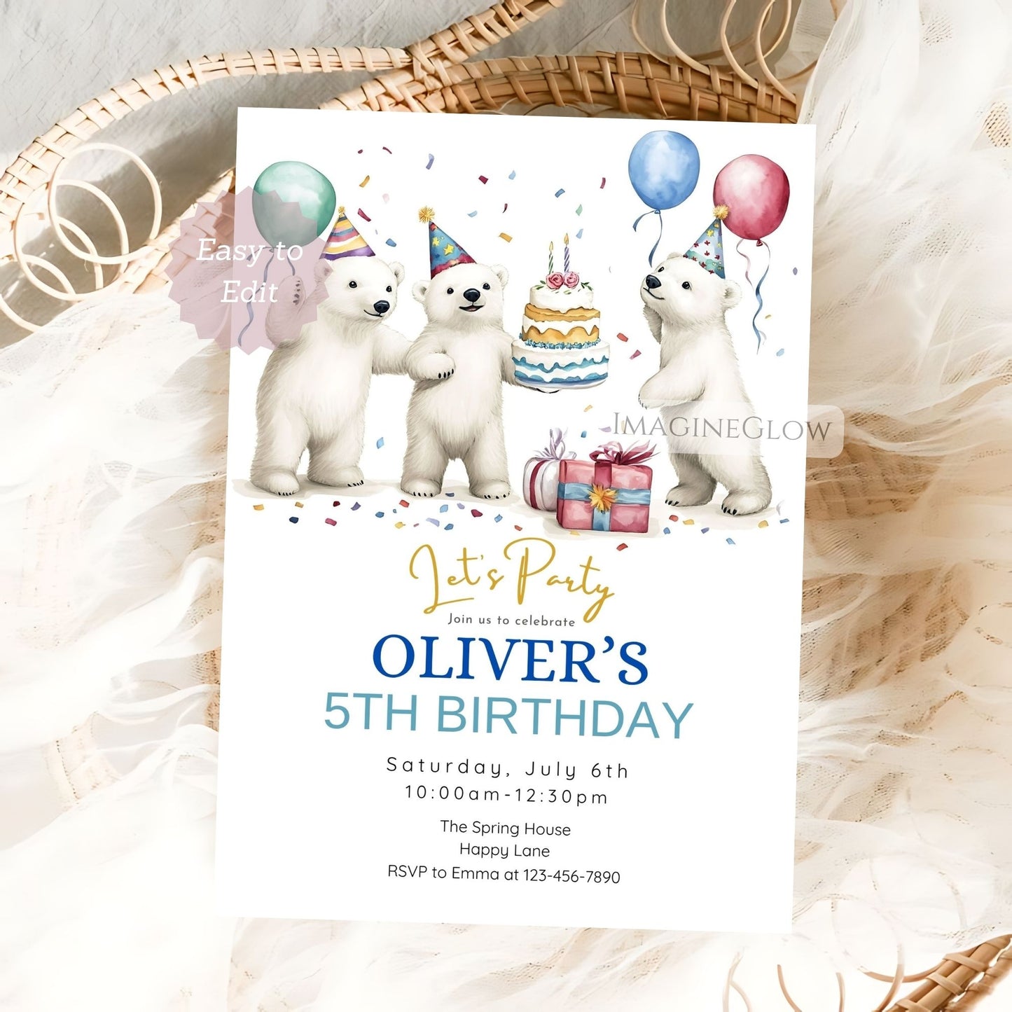 kids winter birthday invitation
