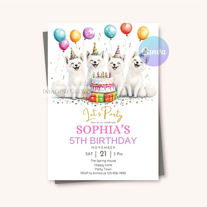 Cute arctic fox birthday card
