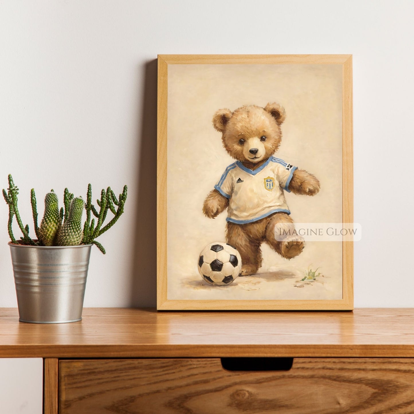 soccer bear printable wall art

