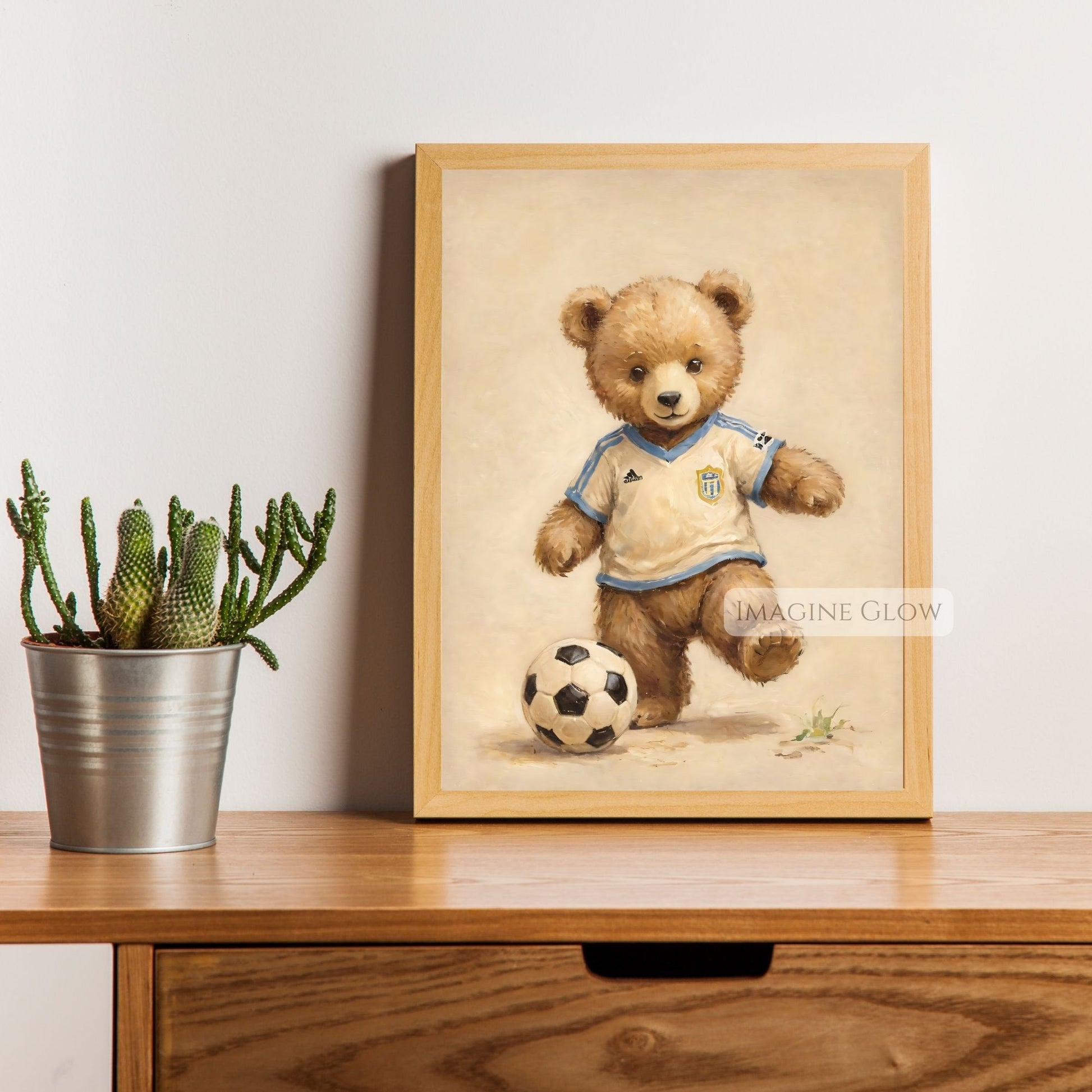 soccer bear printable wall art
