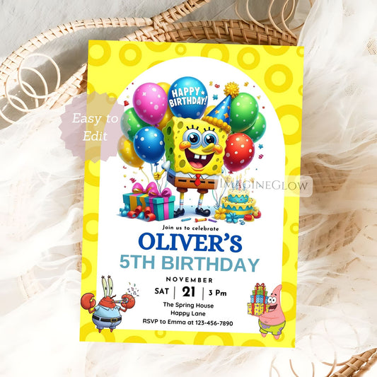 spongebob birthday invitation
