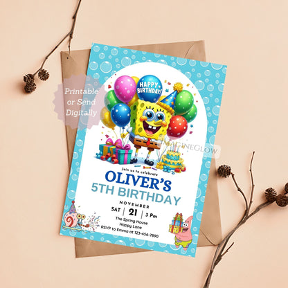 underwater birthday party invite
kids cartoon birthday invite
